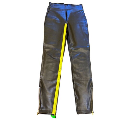 Abercrombie & Fitch Black Leather-Like Skinny Pants With Ankle Zippers XS - Picture 2 of 8